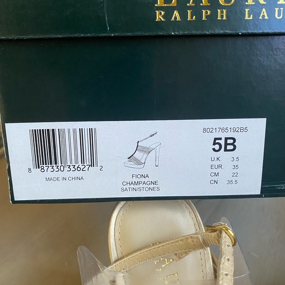 NIB! LAUREN RALPH LAUREN FIONA RHINESTONE PLATFORM SANDAL - Size 5 - Picture 11 of 11